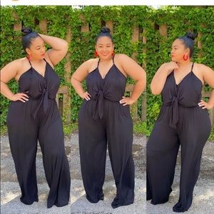 Black Plus Size Wide Leg Jumpsuit